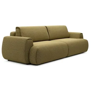 VENTE-UNIQUE Canapé 4 places convertible en tissu chenille vert olive MONELIA pas cher