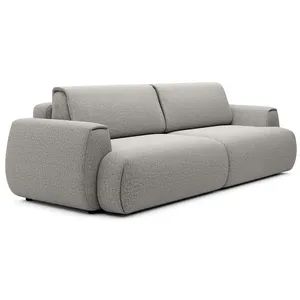 VENTE-UNIQUE Canapé 4 places convertible en tissu chenille gris MONELIA pas cher