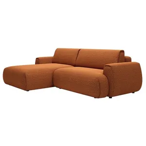 VENTE-UNIQUE Canapé dangle gauche convertible en tissu chenille terracotta MONELIA pas cher