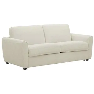 VENTE-UNIQUE Canapé 3 places convertible express en tissu chenille beige - Couchage 140 cm - Matelas 12 cm SCOTIMI pas cher