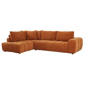 VENTE-UNIQUE Canapé dangle gauche avec dossier en tissu chenille terracotta CLENALI pas cher
