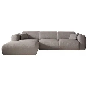 VENTE-UNIQUE Grand canapé dangle gauche en tissu gris POGNI de Maison Céphy pas cher