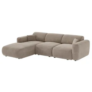 VENTE-UNIQUE Grand canapé dangle gauche en tissu taupe POGNI de Maison Céphy pas cher