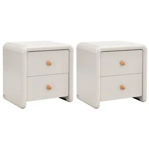 VENTE-UNIQUE Lot 2 tables de chevet avec 2 tiroirs - Beige - SELORINA pas cher