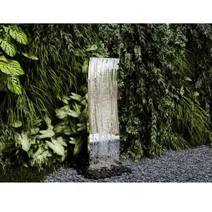 VENTE-UNIQUE Fontaine d'extérieur vague en acier inoxydable - H.130 cm... pas cher