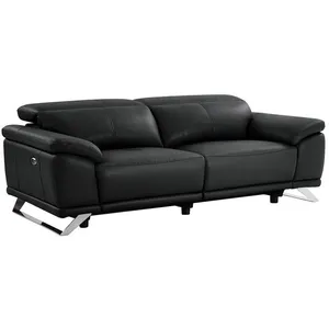VENTE-UNIQUE Canapé 3 places relax électrique en cuir de vachette noir AZIDEE II pas cher