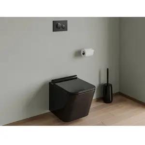 VENTE-UNIQUE Plaque de commande pour WC avec double touche - Noir - OPULUS pas cher