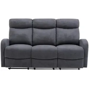 VENTE-UNIQUE Canapé 3 places relax en tissu gris EVELYN pas cher