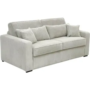 VENTE-UNIQUE Canapé 4 places convertible express en tissu crème - Couchage 160 cm - Matelas 18 cm - MONDOVI pas cher