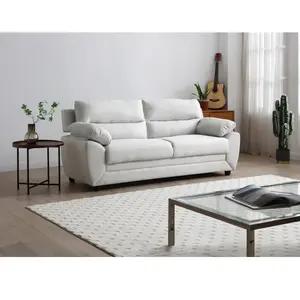 Canapé 3 places en tissu beige - VENTE-UNIQUE - MANOA - Contemporain - Design - Ferme pas cher