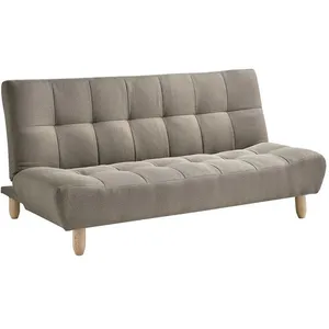 Canapé 3 places convertible ESTEBAN - VENTE-UNIQUE - Tissu taupe - Déhoussable - Classique - Intemporel pas cher