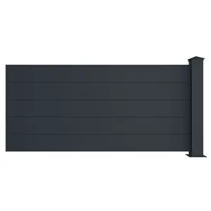 Vente-unique Schuttingverlenging te plaatsen H78 x B189 cm + 1 paal antraciet - NAZARIO pas cher