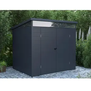 VENTE-UNIQUE Abri de jardin en résine gris anthracite 4 m² avec plancher - MINARO pas cher