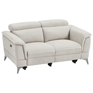 Canapé Relax Electrique 2 Places en Tissu Beige - VENTE-UNIQUE - MACARI pas cher