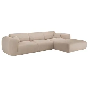 VENTE-UNIQUE Canapé d'angle droit en tissu texturé beige POGNI pas cher