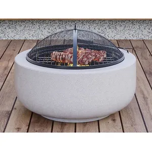 Comparateur de prix : VENTE-UNIQUE Brasero grill en MGO  -  L60.5 x l60.5 x H42.5 cm - GARMONA