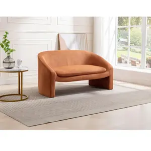 VENTE-UNIQUE Canapé 2 places en tissu terracotta OSSANA pas cher