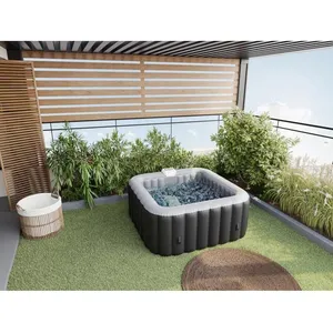 VENTE-UNIQUE Spa gonflable carré 4 places - L154 x P154 x H65 cm - 120...Vendu parcdiscount