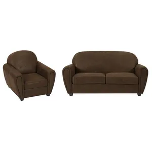 VENTE-UNIQUE Canapé 3 places et un fauteuil en microfibre aspect cuir vieilli club VICTORY III pas cher