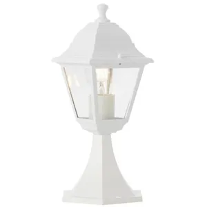 Borne extérieure nissie blanc Brilliant Métal/verre - IP44 - 1xE27 60W pas cher
