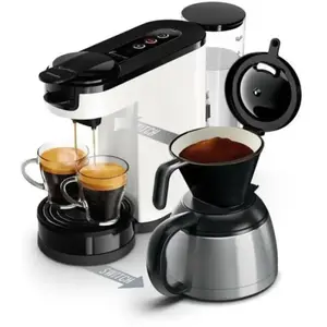 Machine a Cafe 2 en 1 SENSEO Switch Philips HD6592/05, 2 en 1 avec filtre et dosette, Verseuse isotherme, Crema plus pas cher