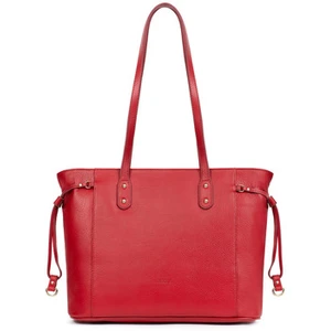 Sac porté épaule Hexagona - Rouge - 40x30x13 cm - Cuir - Femme pas cher
