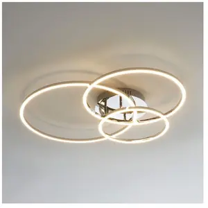 Comparateur de prix : KOSILUM Plafonnier design LED triple cercle - Paciano