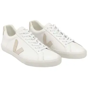 Comparateur de prix : VEJA Vêges Esplar Logo Pour Femme - Baskets De Cuir Blanc Sable - 38
