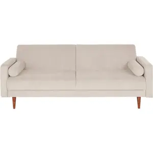 Maisons du Monde 2/3-zits slaapbank in beige corduroy pas cher