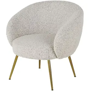 Maisons du Monde Fauteuil bouclé grijs gemêleerd pas cher