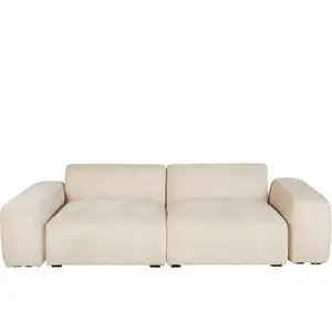 Maisons du Monde Beige Ribstof 2/3-Zitsbank pas cher