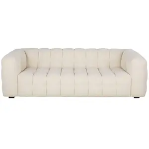 Maisons du Monde Fauteuil 3 places en tissu bouclé écru pas cher