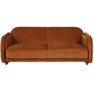 Maisons du Monde Canapé 3/4 places en velours coloris bronze effet vieilli pas cher