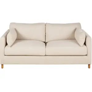Maisons du Monde Convertible bank 3/4 zitplaatsen in beige geweven stof, matras 14 cm pas cher