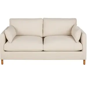 Maisons du Monde Canapé convertible 3/4 places en textile tramé beige, matelas 10 cm