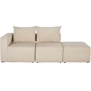 Maisons du Monde Canapé 2/3 places en velours côtelé beige pas cher
