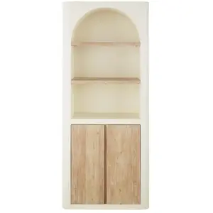 Maisons du Monde Smalle crèmekleurige opbergkast met 2 deuren en 2 schappen pas cher