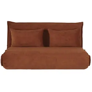 Maisons du Monde Eekhoornbruine ribfluwelen slaapbank met 2 zitplaatsen pas cher
