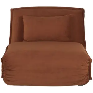 Maisons du Monde Eekhoornbruine ribfluwelen slaapbank met 1 zitplaats pas cher