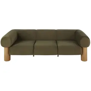 Maisons du Monde Zetel met drie zitplaatsen van fluweel - groen pas cher