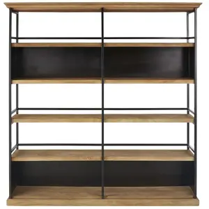 Maisons du Monde Rek van mangohout en zwart metaal pas cher