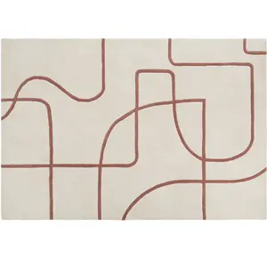 Maisons du Monde Tapis ciselé tufté en laine écrue 160x230