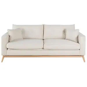 Scandinavische 3-zitsbank in beige corduroy pas cher