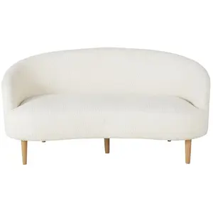 Maisons du Monde Canapé 2/3 places à bouclettes blanc pas cher