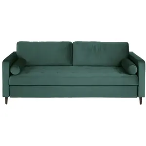 Maisons du Monde Groene fluwelen slaapbank met 3/4 zitplaatsen pas cher
