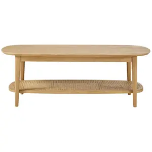 Maisons du Monde Table basse 2 plateaux en pin cannage en rotin pas cher
