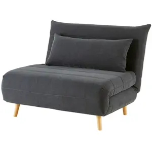 Maisons du Monde Antracietgrijs éénzitsslaapbankje met kliksysteem pas cher