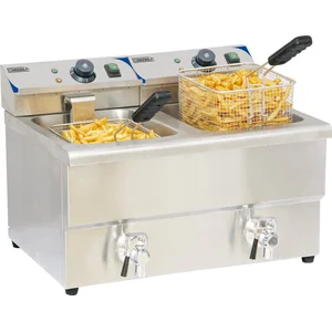2x8l 6500w elektrische friteuse met aftapkraan - casselin - cfev82 pas cher