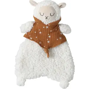 VERTBAUDET Doudou mouton bi-matière avec mallette beige TU pas cher