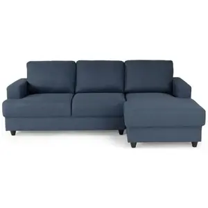 PAUL Canapé d'angle droit 4 places - Tissu bleu - Contemporain - L 215 x P ... pas cher
